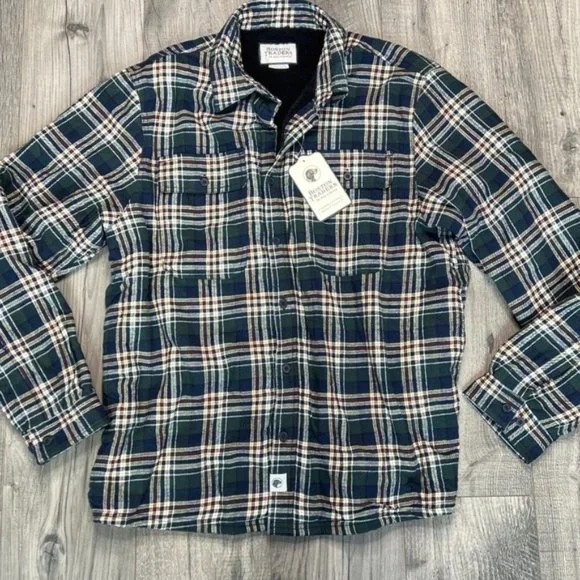 Boston Traders NWT Women's Size XL Oversized Green Plaid Sherpa Lined Shacket - Picture 2 of 10